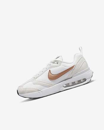 White / White / Metal Red Brown Nike Air Max Dawn Boys' Sneakers | CA_5162