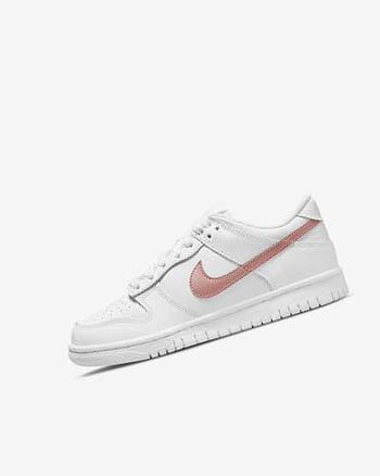 White / White / Metal Red Brown Nike Dunk Low Boys' Sneakers | CA_4658