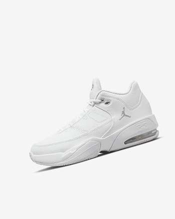 White / White / Metal Silver Nike Jordan Max Aura 3 Boys' Basketball Shoes | CA_4794