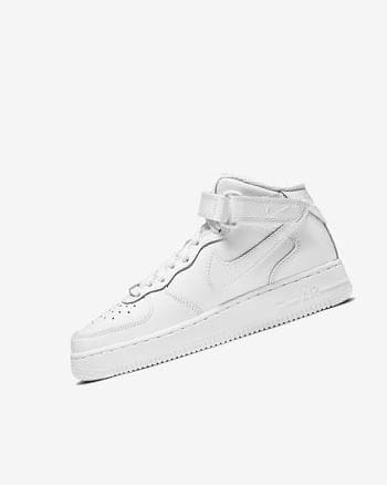 White / White Nike Air Force 1 Mid LE Boys' Sneakers | CA_2224