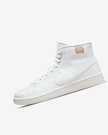 White / White Nike Court Royale 2 Mid Women's Sneakers | CA_5546