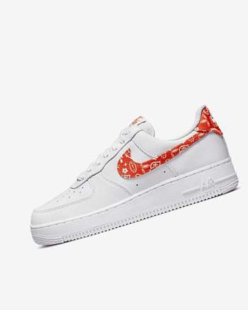 White / White / Orange Nike Air Force 1 '07 Women's Sneakers | CA_3017
