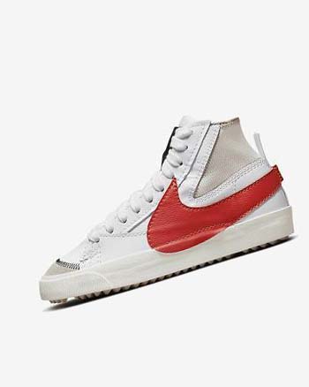 White / White / Red Nike Blazer Mid '77 Jumbo Men's Sneakers | CA_5591