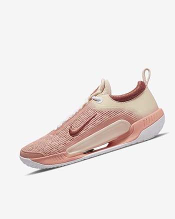 White / White / Red Nike Court Zoom NXT Women's Tennis Shoes | CA_2617