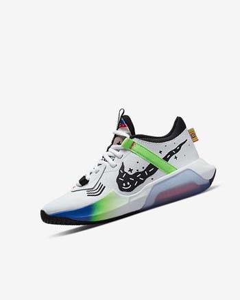 White / White / Royal / Black Nike Air Zoom Crossover Girls' Basketball Shoes | CA_1136