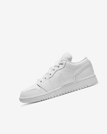 White / White / White Nike Air Jordan 1 Low Boys' Sneakers | CA_2674