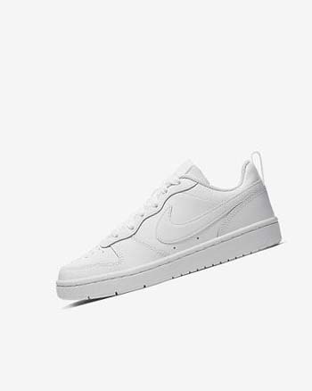 White / White / White Nike Court Borough Low 2 Girls' Shoes | CA_2873