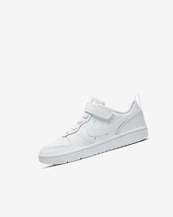 White / White / White Nike Court Borough Low 2 Boys' Shoes | CA_4884