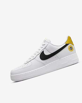 White / Yellow / Black Nike Air Force 1 '07 LV8 Men's Sneakers | CA_4972