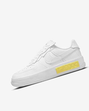 White / Yellow / White Nike Air Force 1 Fontanka Women's Sneakers | CA_3269